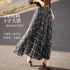 【10/1新品】熙世界【都市旅人】复古格纹半身裙女秋季高腰垂感百褶裙a字长裙 商品缩略图1