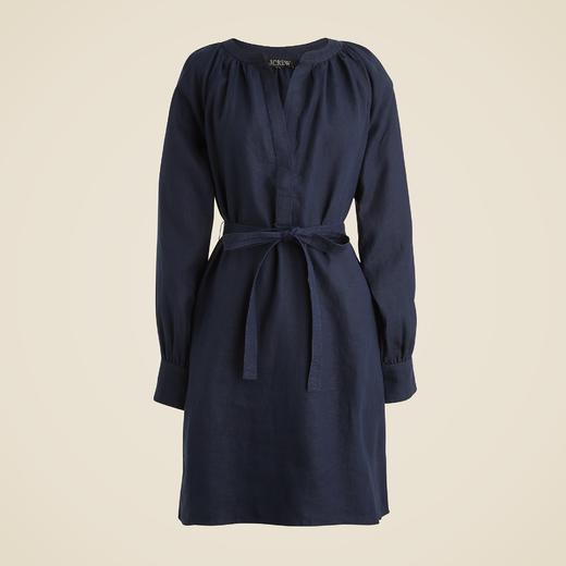 好折！Jcrew亚麻气质长袖连衣裙 只要￥299直邮到手 商品图1