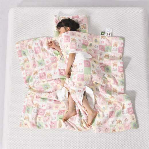 A类全棉双层纱儿童防踢被 纯棉四层纱布多功能盖毯幼儿园宝宝夏凉被 商品图3