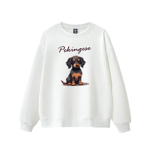 高品质美式圆领重磅卫衣女秋冬新款休闲温柔的眼神2印花宽松大码 商品图4