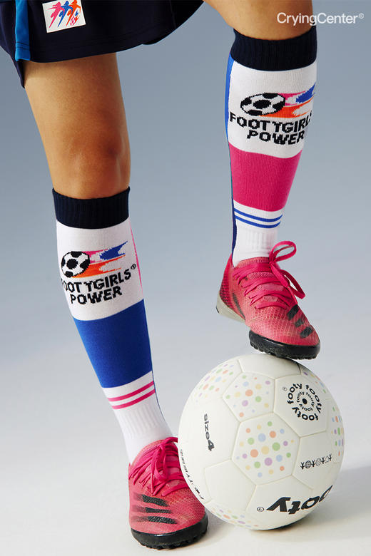CryingCenterxFootygirls女足复古拼色足球袜长筒运动袜 哭喊中心 商品图4