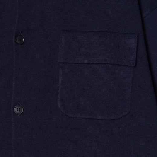 9989SDSA男士秋冬新款痞帅男装老钱风翻领毛衣纯色贴袋设计百搭针织衫 商品图3