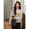 【6折秒杀】鹿向南「森野拼图」燕麦色保暖长袖毛衣秋冬新款简约慵懒风上衣女L58106 商品缩略图3