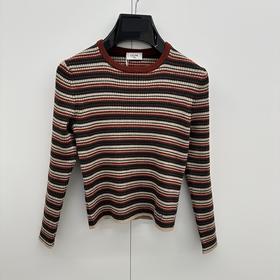 女款条纹长袖针织衫 智秀同款008