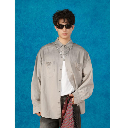 潮流洗水贴布衬衫-纪念日百货门店同款165294641 商品图1