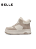 BF楼百丽高帮加绒板鞋子女2025新款面包棉鞋厚底增高休闲板鞋E6T1DDD5 商品缩略图1