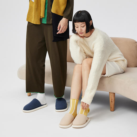 优调  华夫饼干棉拖 UDT1106  抗菌珊瑚绒，yi菌不闷汗，不易臭脚；吸湿发热科技，保暖升级 商品图7