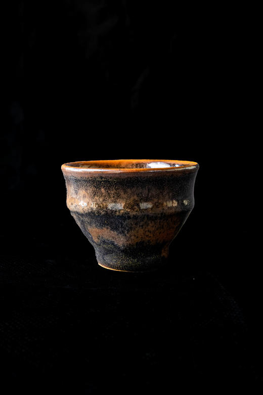 栃木益子烧·萩原芳典手作·弦纹陶杯（孤品） 商品图1