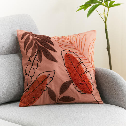 沙发抱枕套办公靠垫套(枕芯另售) 温情假日/刺绣秋叶/蝴蝶结/刺绣小肥啾/立体小肥啾 商品图5