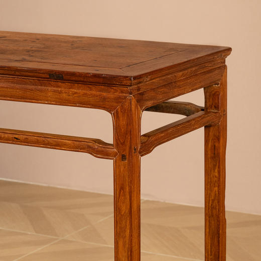 清早期	黄花梨束腰罗锅枨马蹄腿半桌 商品图2