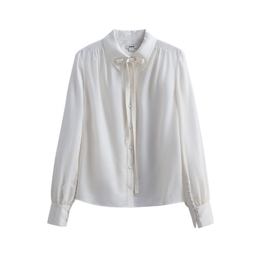 【JASON WU】春夏新款通勤休闲百搭羊毛抽皱宽松中长上衣衬衣衬衫 商品图5