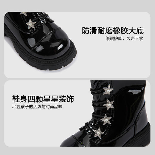 笛莎Deesha 女童童鞋2025冬季新款短筒皮靴 商品图3