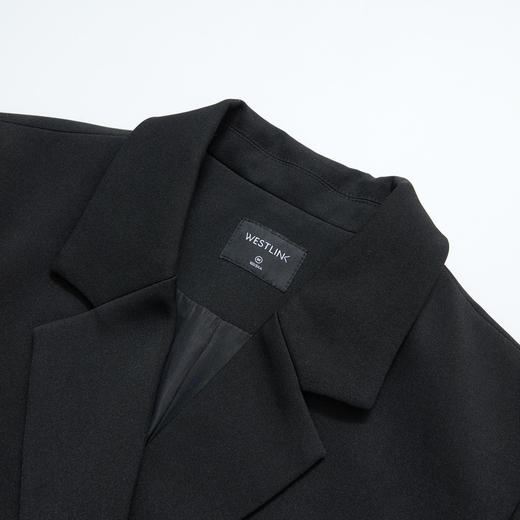 西遇双排扣翻领休闲西装外套女秋季廓形宽松垫肩商务通勤西装V2751144 商品图5