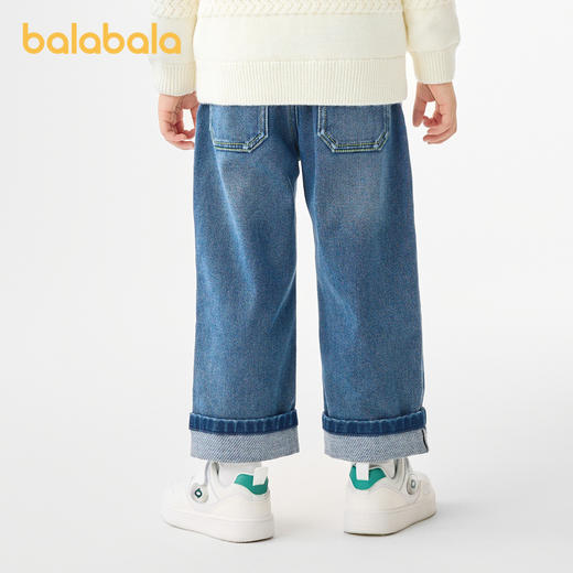 巴拉巴拉童装儿童长裤男童秋冬季翻边直筒牛仔裤复古百搭裤子小童 商品图2