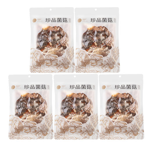 5包  七珍菌菇包 70g/包  A-5298（羊肚菌、姬松茸、香菇、鹿茸菇、虫草花、猴头菇、白玉耳） 商品图0