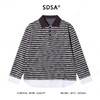 8583653SDSA男士秋冬新款痞帅男装韩版撞色条纹polo衫拼接下摆设计百搭 商品缩略图1