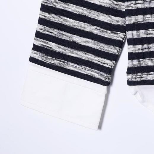 8583653SDSA男士秋冬新款痞帅男装韩版撞色条纹polo衫拼接下摆设计百搭 商品图4