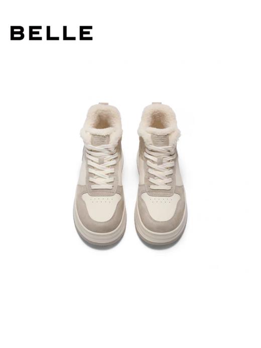 BF楼百丽高帮加绒板鞋子女2025新款面包棉鞋厚底增高休闲板鞋E6T1DDD5 商品图2