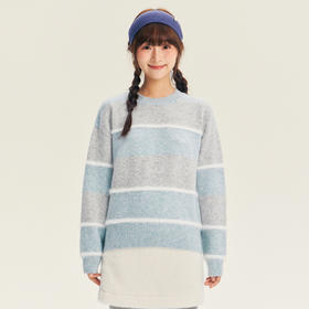 笛莎Deesha青少年女童毛衣2025冬季女童条纹圆领套头毛衣