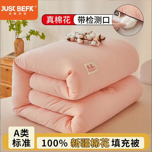 【品牌直发】加倍生活 A类水洗棉嵌绳款新疆棉花被 4色可选 真棉花、带检测口 春秋被/冬被/加厚冬被 1.5m/2.0m/2.2m被芯 商品图0