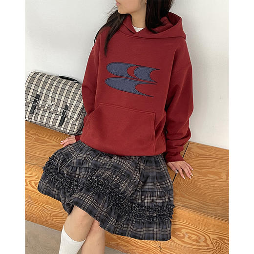 CryingCenter经典logo贴布刺绣奥绒加绒连帽卫衣长袖 哭喊中心 商品图5