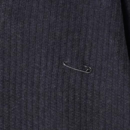 259005SDSA男士秋冬新款痞帅男装韩版撞色竖纹圆领假两件毛衣慵懒风毛衣 商品图3