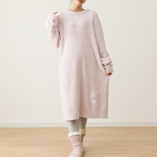  秋冬女士家居服半边绒保暖居家服可外穿睡衣睡裙 商品图1