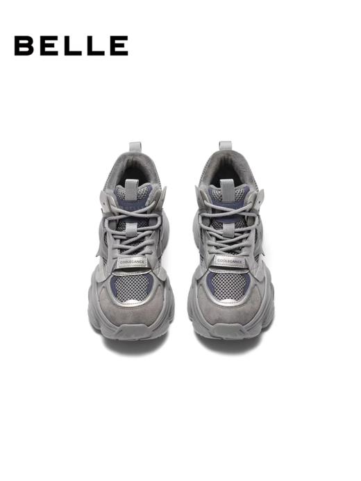 BF楼百丽灰色加绒高帮老爹鞋女25冬季新款厚底休闲运动鞋子E6M1DDM5 商品图2