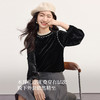 【10/1新品】熙世界法式千金风黑丝绒衬衫女秋冬高级感优雅赫本木耳边长袖上衣 商品缩略图1