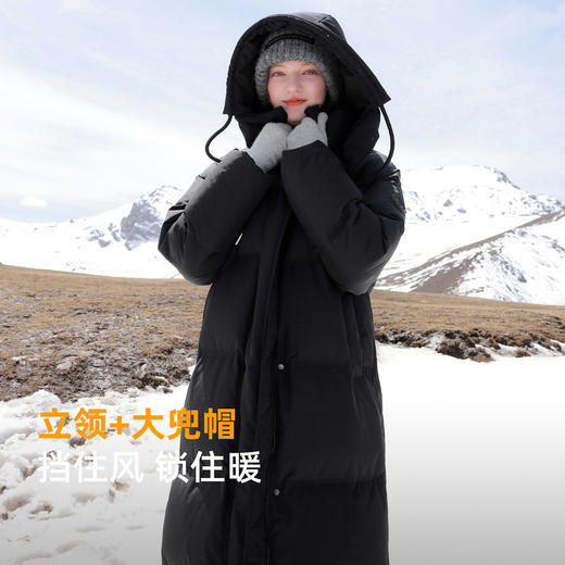 【高蓬高充绒】三彩2025冬季新款三防羽绒服长款90白鸭绒被子服M 商品图1