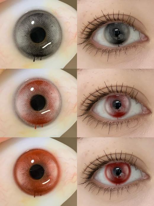 ninamond日抛 白瞳血泪/红瞳血泪/乌鸦眼泪/牲灵中邪/实验体一号/虚构血斑/黑瞳沙子/阿弥壳断层/至死不渝 14.5mm 一盒2片 无售后！！万圣节cos 商品图1