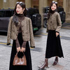 2025年冬装新款咖色三角花边上衣金丝绒长裙套装YJLY8663 商品缩略图2