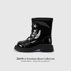 笛莎Deesha 女童童鞋2025冬季新款短筒皮靴