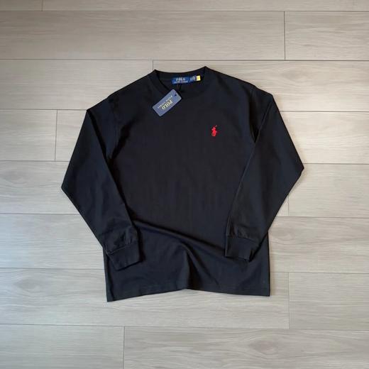 .RL拉夫** 小马刺绣 美单260克重磅纯色打底圆领长袖T恤 商品图4