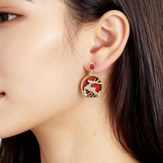 敦煌文创 九色鹿系列纯银耳环 商品图1
