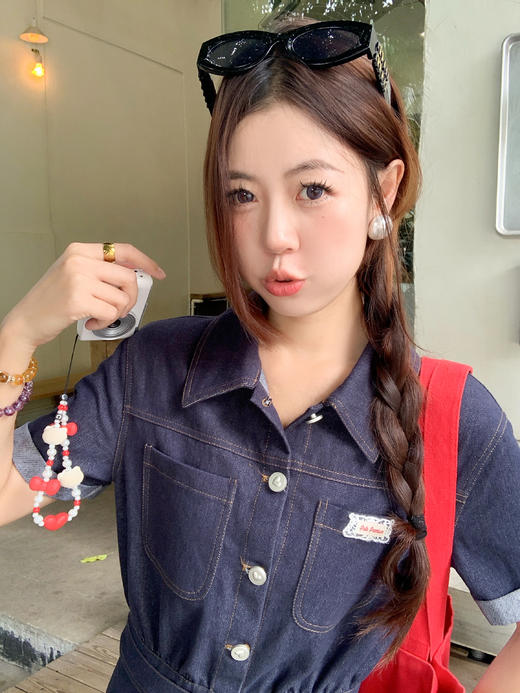 <曾小咸推荐>现货秒杀！微信超特价！高级感收腰显瘦绑带牛仔连衣裙 日常229.99 立减130 秒杀99.99！ 商品图9