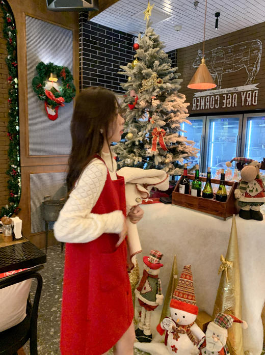 <曾小咸推荐>氛围红色叠穿背心连衣裙 商品图7