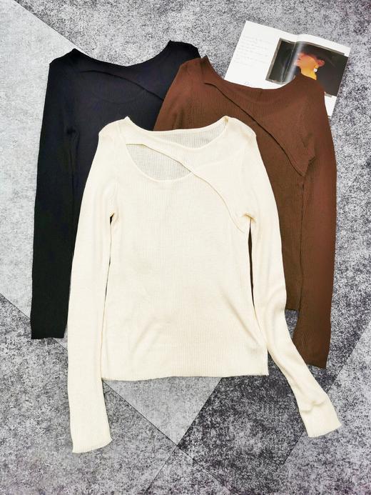 RM747#镂空修身设计感打底衫 商品图0