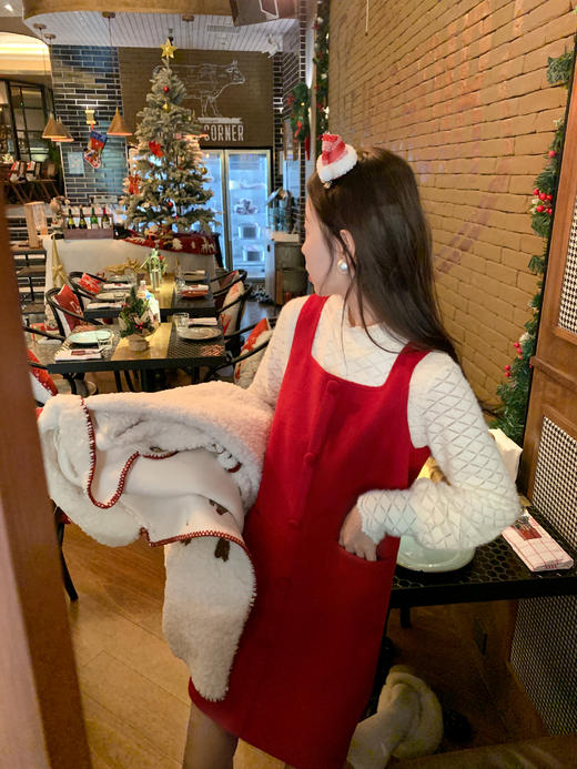 <曾小咸推荐>氛围红色叠穿背心连衣裙 商品图9