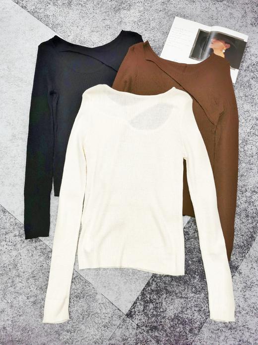 RM747#镂空修身设计感打底衫 商品图1