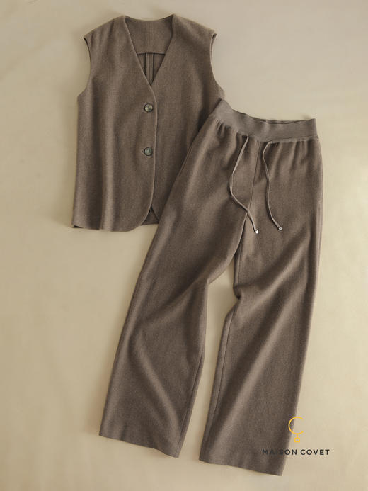 MAISON COVET 纯山羊绒马甲长裤套装 商品图1