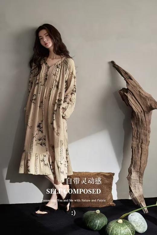 超美国风LANSHU岚束素雅情侣家居服套装&睡裙 商品图5