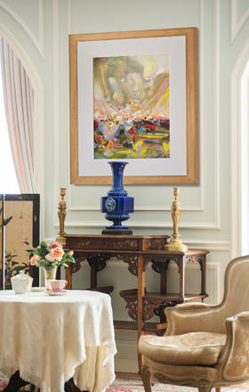 独角鹿西洋古董2005年法国巴黎Frédéric Possot出版艺术大师朱德群亲签限量彩色石版画「天顶（Zenith）」