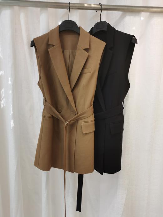 QG9030#羊毛翻领系带西装马甲 商品图0