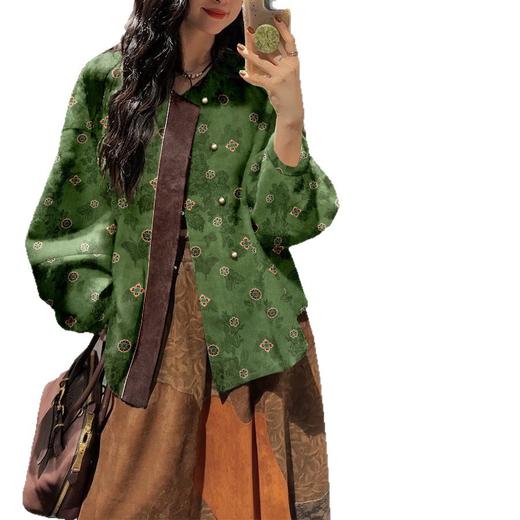 人丝香云纱棒球服外套复古新中式国风古韵端庄原创设计百搭上衣女 商品图4