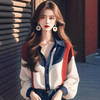 丁摩新款女装高级感独特超好看宽松上衣撞色灯笼袖衬衫5ZF-9448 商品缩略图1
