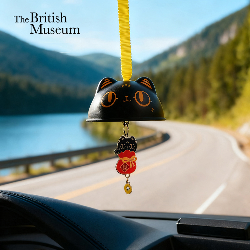 大英博物馆巴斯特萌猫抱福车载香薰挂件高级感国风创意香氛礼物