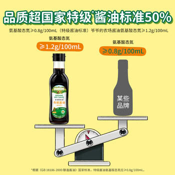 爷爷的农场有机特级酱油152ml 儿童酱油宝宝调味品减盐62%赠婴幼儿辅食谱 商品图0