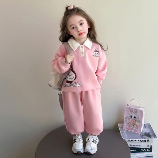 Laffey & Monkey女童卡通卫衣套装秋款小女孩翻领休闲运动两件套儿童长袖卡通Polo80-150★★★娃娃优选 商品图2