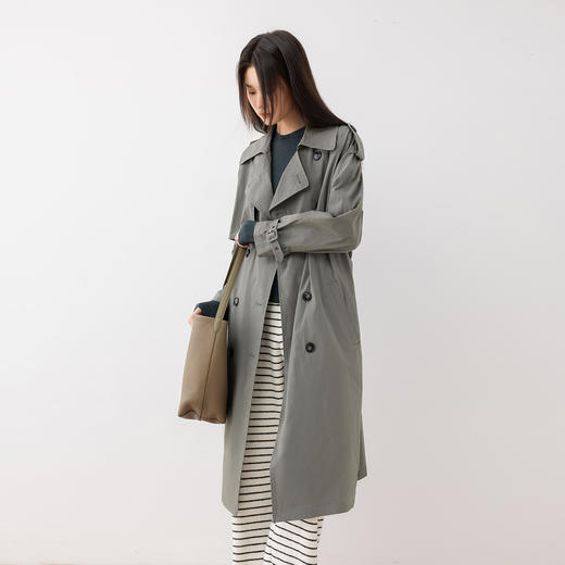 COCO ZONE 高级感气质翻领双排扣风衣外套CC1C1786 商品图1